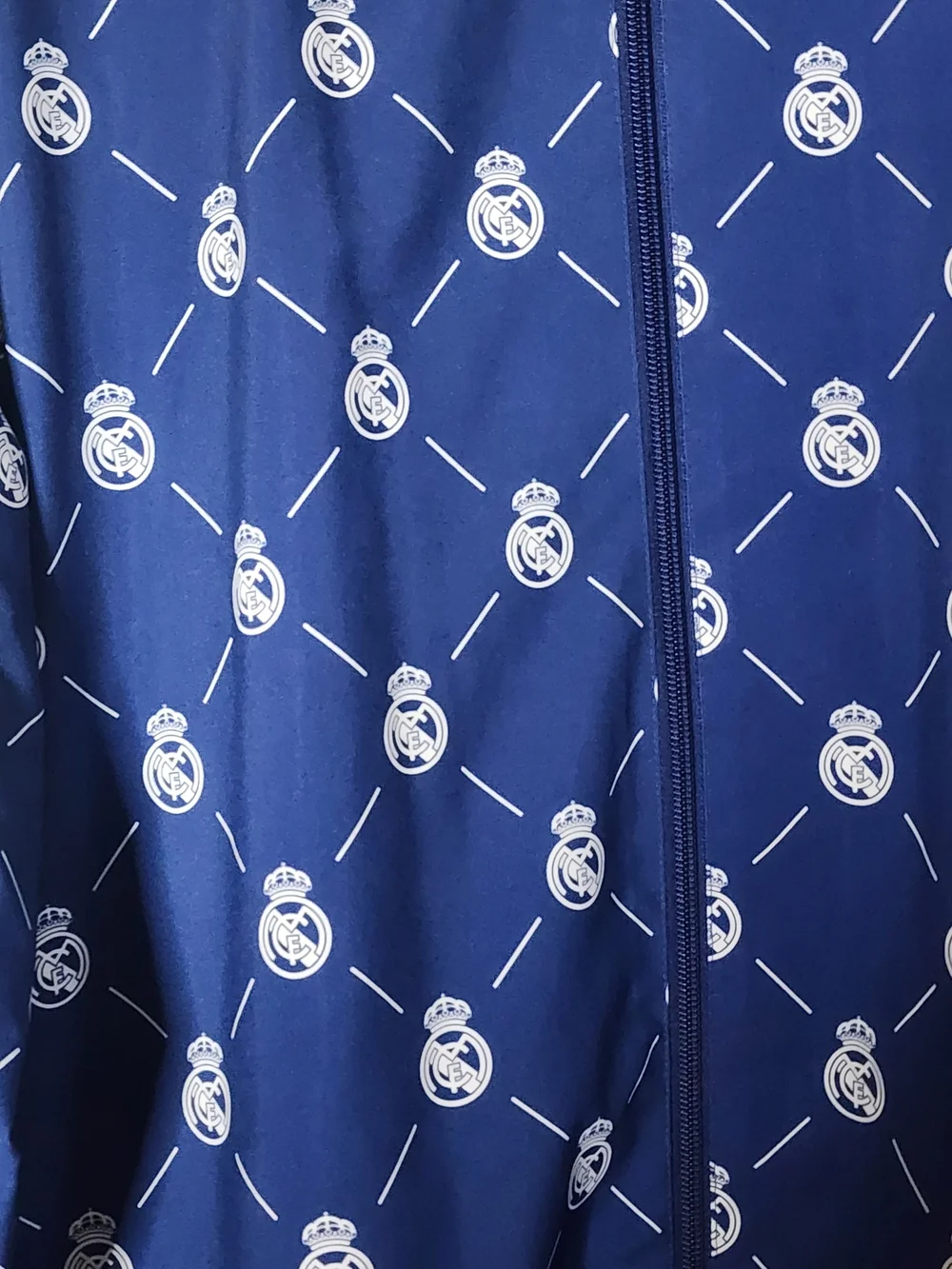 adidas Blue All-Over Logo Hooded Windbreaker